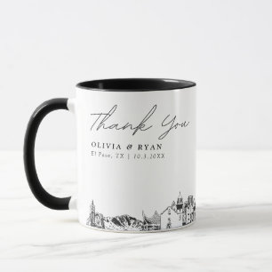 Taza de café personalizada sencilla para boda en E