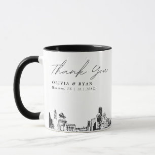 Taza de café personalizada simple para boda en Hou