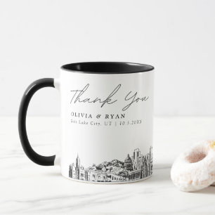 Taza de café personalizada simple para boda en Sal