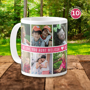 Taza De Café Personalizado 10 Collage de fotos te queremos tía 