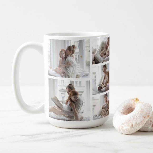 Taza De Café Personalizado 10 Fotograma familiar (Con donut)