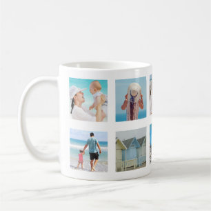 Taza De Café Personalizado 10 Plazas fotográficas Collage Whit