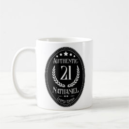 Taza De Café Personalizado 21º Cumpleaños Para Él Auténtico