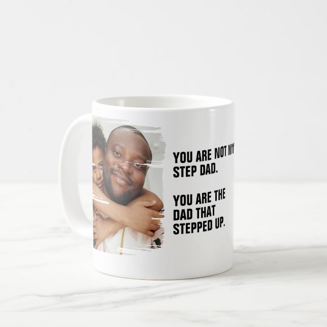 Taza De Café Personalizado 2 Foto Del Papá Que Se Levantó (Anverso izquierdo)