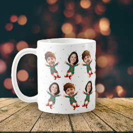 Taza De Café Personalizado 2 fotos enfrentan graciosos Navidade