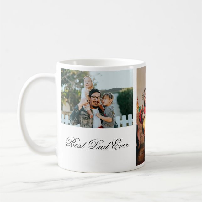 Taza De Café Personalizado 3 Foto Y Texto Blanco (Izquierda)
