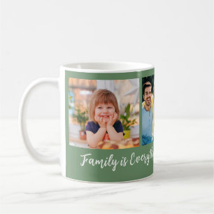 Taza De Café Personalizado 3 Nombre de familia fotográfica Cita