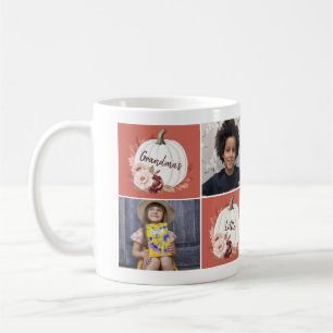 Taza De Café Personalizado 4 collage de fotos Abuela Calabaza