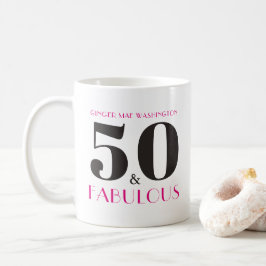 Taza De Café Personalizado 50 y fabuloso partido de cumpleaños