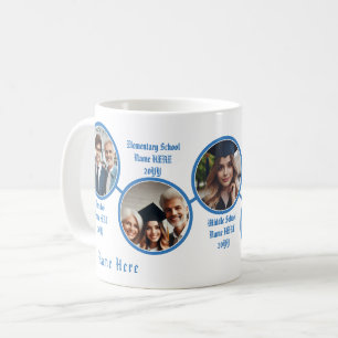 Taza De Café Personalizado 5 Fotos, escuela y tiempo de graduac