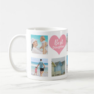Taza De Café Personalizado 8 Foto Mejor Collage de Hija