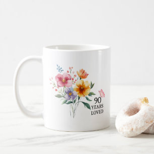 Taza De Café Personalizado 90 años amados 90 cumpleaños ideas d