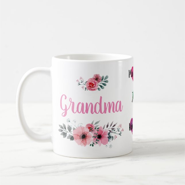 Taza De Café Personalizado "Abuela" Mug con los nombres de los  (Izquierda)