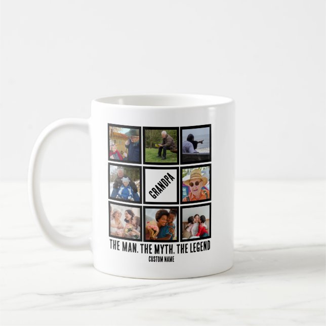 Taza De Café Personalizado Abuelo la leyenda del mito del hombr (Izquierda)