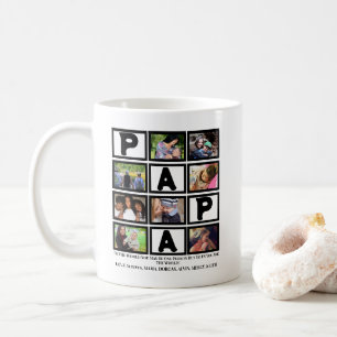 Taza De Café Personalizado Abuelo Padres Día Papá 9 Collage de