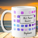 Taza De Café Personalizado acuarela Artista morado no pintar ag<br><div class="desc">Esta taza está decorada con un patrón acuarela de muestras de color morado y rosa. Se agregan las palabras No pintar agua y una versión de Pintura de agua también está en mi tienda. Perfecto para un artista o alguien que disfruta pintando. Personalízalo con su nombre o monograma. A medida...</div>