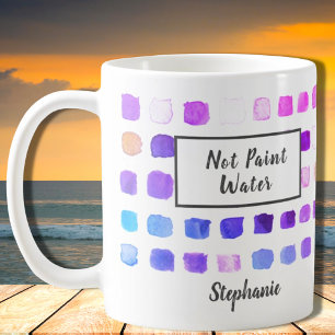 Taza De Café Personalizado acuarela Artista morado no pintar ag