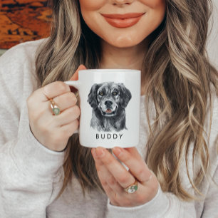 Taza De Café Personalizado Acuarela Recuperador Perro Lover