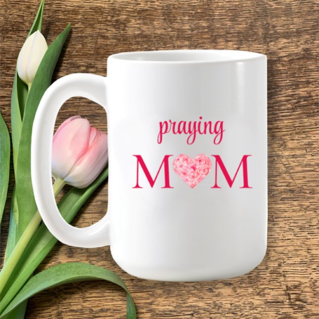 Taza De Café Personalizado acuarela regalo del Día de la Madre  (Add your names or personal note to the back of my unique praying mom Christian mothers day gift mug
)