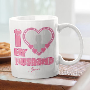Taza De Café Personalizado Amo a mi esposo - Agregar foto y nom