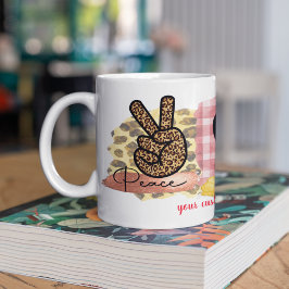 Taza De Café Personalizado Amo Paz Perro El día de San Valentín