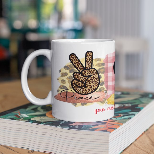 Taza De Café Personalizado Amo Paz Perro El día de San Valentín (Subido por el creador)