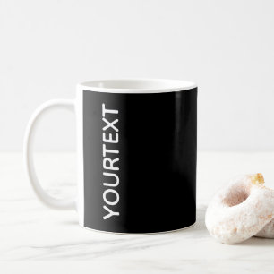 Taza De Café Personalizado Añadir tu texto elegante blanco negr