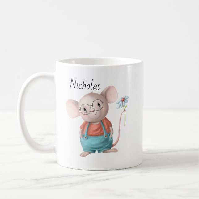 Taza De Café Personalizado animal de ratón pequeño (Izquierda)
