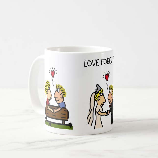 Taza De Café Personalizado Aniversario 🎉 Cute Couple (Anverso izquierdo)