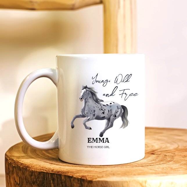 Taza De Café Personalizado Appaloosa joven silvestre y galopant (Subido por el creador)