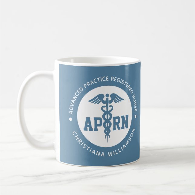Taza De Café Personalizado APRN Enfermero registrado de práctic (Izquierda)