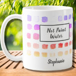 Taza De Café Personalizado Artista de acuarela Rosa No Pintar A<br><div class="desc">Esta taza está decorada con un patrón acuarela de muestras de color en rosa, coral y amarillo. Se agregan las palabras No pintar agua y una versión de Pintura de agua también está en mi tienda. Perfecto para un artista o alguien que disfruta pintando. Personalízalo con su nombre o monograma....</div>
