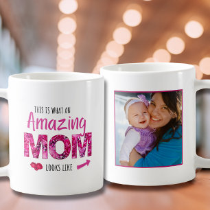 Taza De Café Personalizado asombrosa mamá Regalo de foto de cum