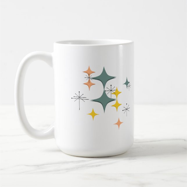 Taza De Café Personalizado atómico moderno de Eames Starbursts (Izquierda)