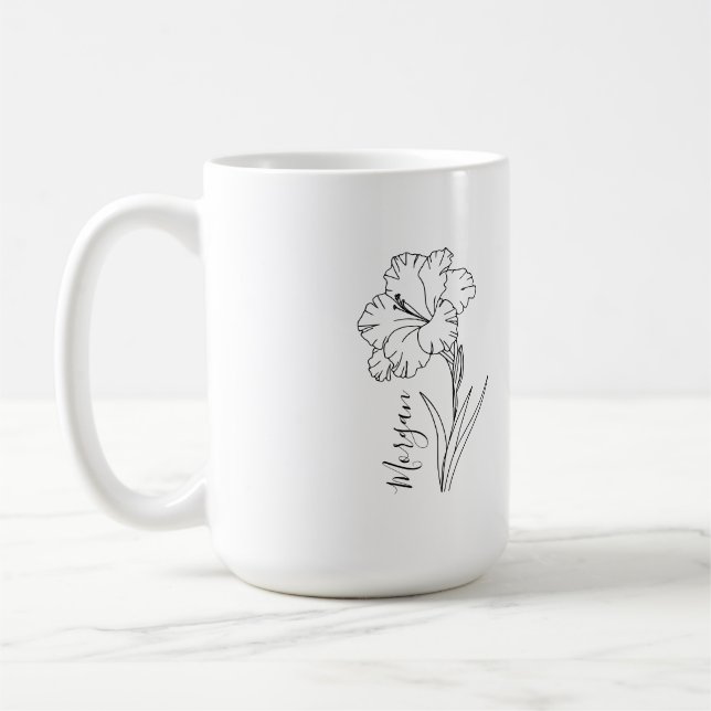 Taza De Café Personalizado August Gladiolus Birt Flower Gift po (Izquierda)