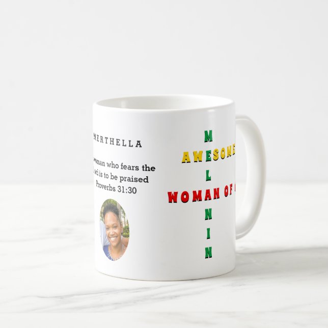 Taza De Café Personalizado Awesome Melanin MUJER DE DIOS Foto (Anverso derecho)