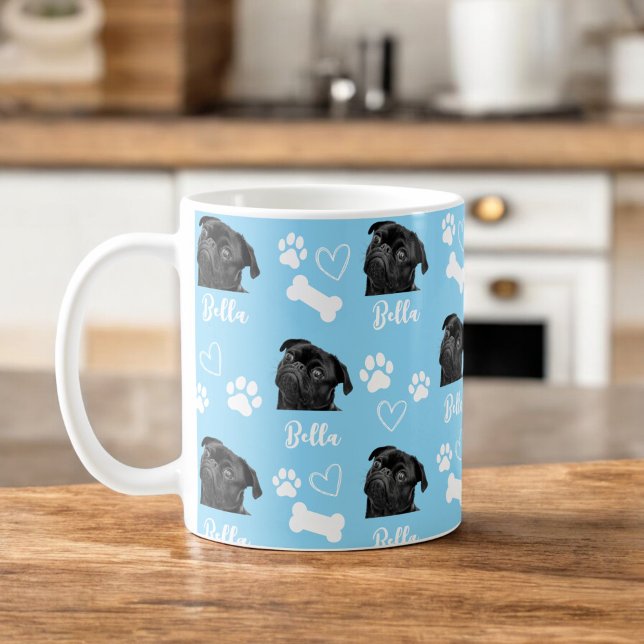 Taza De Café Personalizado azul Amo Paw Impresión Perro Perro E (Subido por el creador)