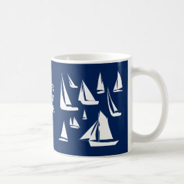 Taza De Café Personalizado azul de la Marina Náutica
