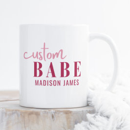 Taza De Café Personalizado Babe Gracioso Diciendo Nombre Person