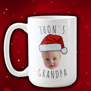 Taza De Café Personalizado Baby Face Santa Hat Navidad Foto
