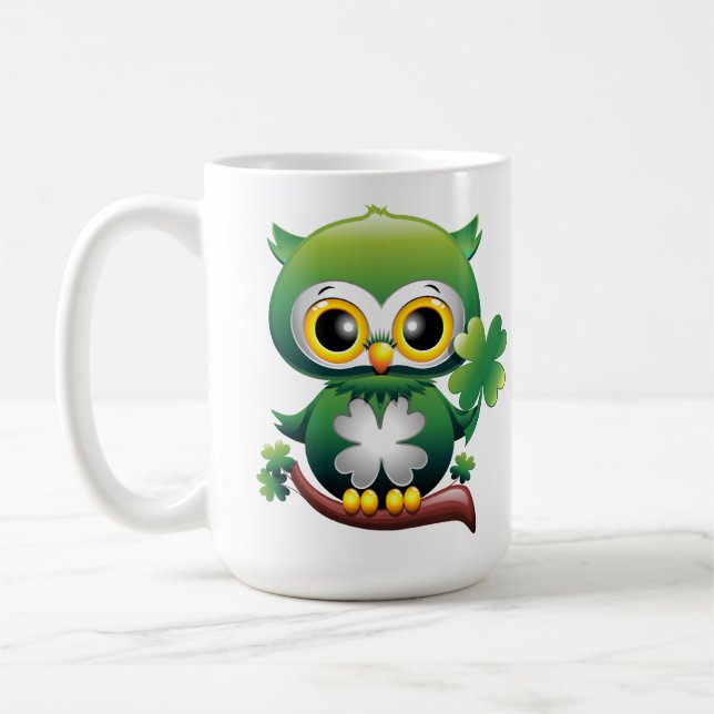 Taza De Café Personalizado Baby Owl St Patrick Paddy (Izquierda)