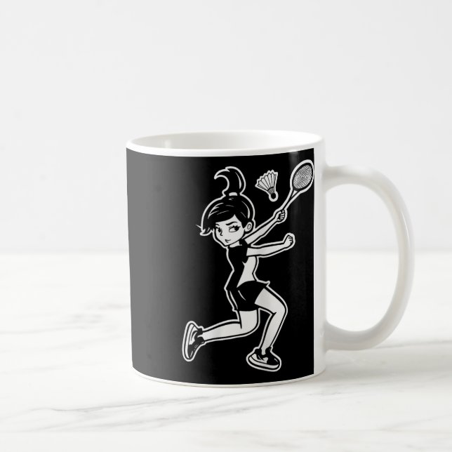 Taza De Café Personalizado Badminton Mujer Shuttle (Derecha)