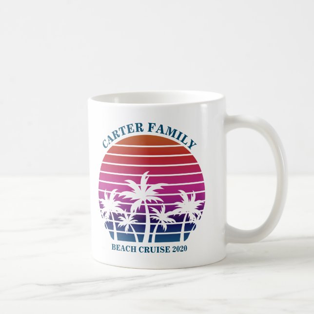 Taza De Café Personalizado Beach Cruise Family Reunión Vacacion (Derecha)