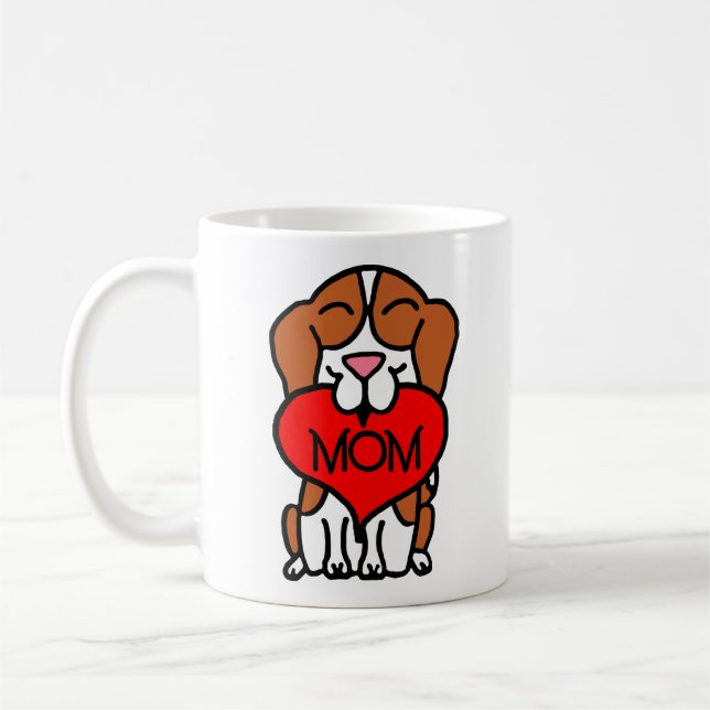 Taza De Café Personalizado Beagle Mom (Izquierda)
