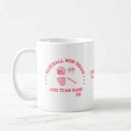 Taza De Café Personalizado Béisbol Mom Squad Mug | Regalo perfe