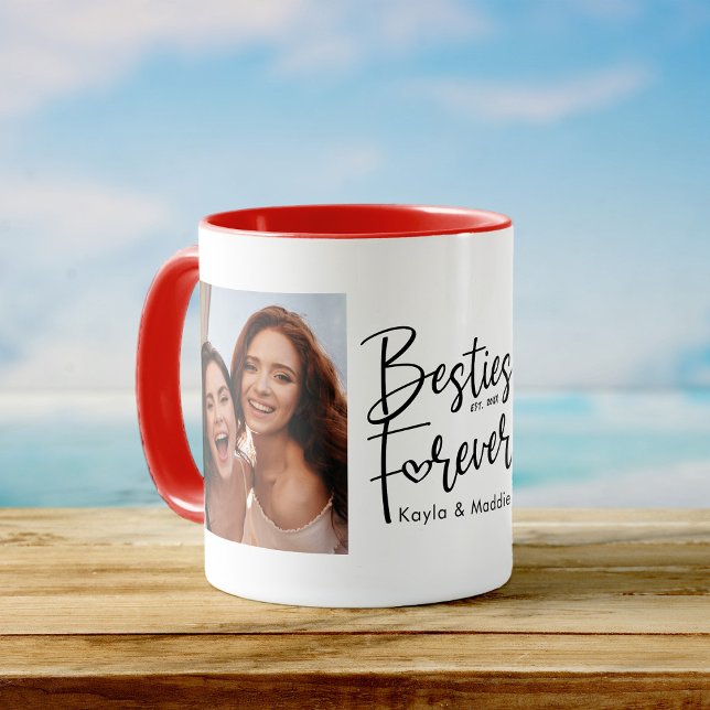 Taza De Café Personalizado Besties Forever BFF Foto de escritur (Subido por el creador)