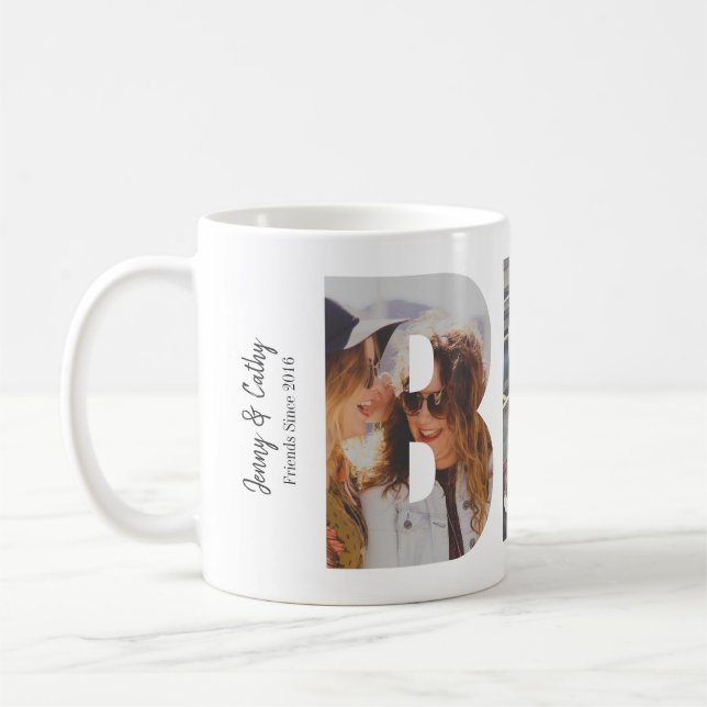 Taza De Café Personalizado BFF Mejores Amigos Para Siempre 3 Co (Izquierda)