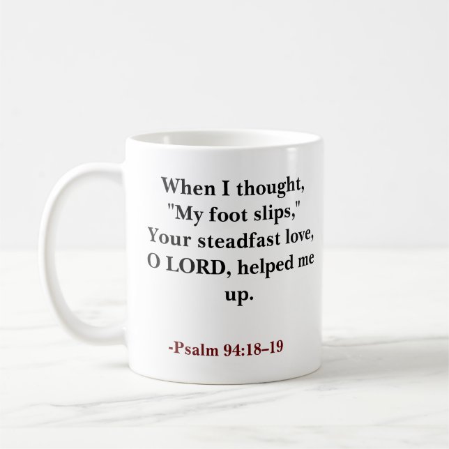 Taza De Café Personalizado biblia verso cristiano (Izquierda)