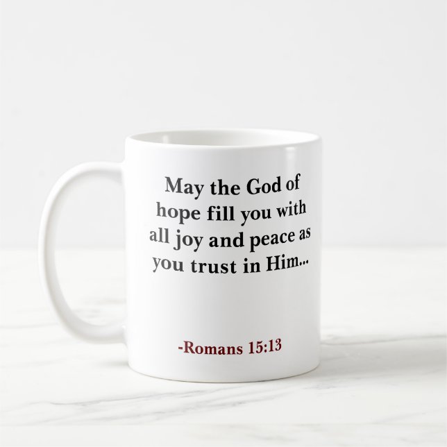 Taza De Café Personalizado biblia verso cristiano (Izquierda)