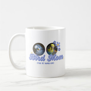 Taza De Café Personalizado "Bird Mom" Foto y Nombre Mug - Perso
